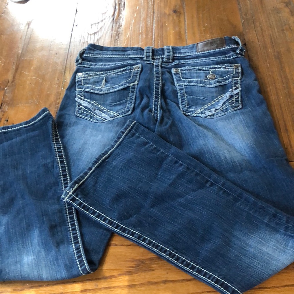 BKE denim Sabrina ladies 29L jeans with white stitching